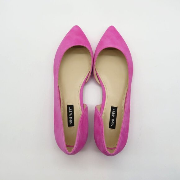 Nine West Pink Suede Pointed Toe Flats Women's Size 6.5 NEW - Picture 4 of 7